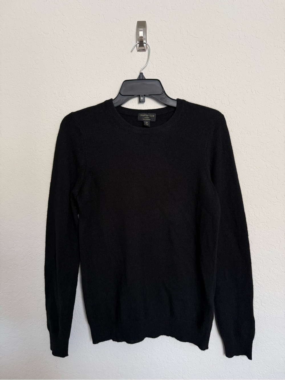 Charter Club Luxury Black Cashmere Pullover Sweater Size XS Womens Quiet Luxury